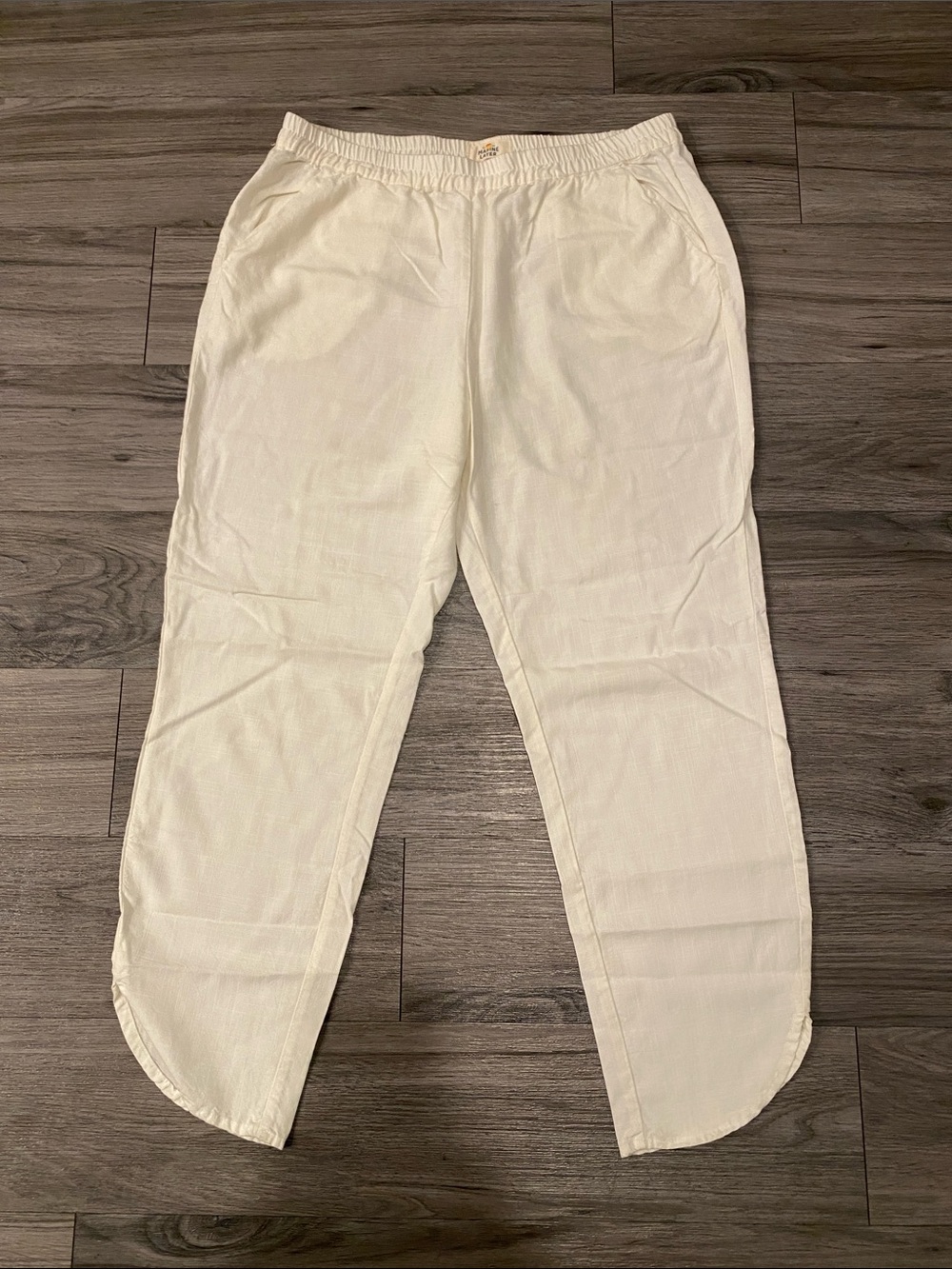 Marine Layer Cream Elastic-Waist Chinos